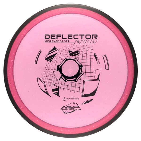 Pink disc golf midrange with black and white design, ideal for accurate throws.
