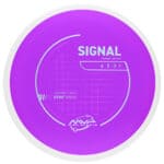Signal fairway driver disc for disc golf, featuring neon purple color and advanced GYRO overmold tec.