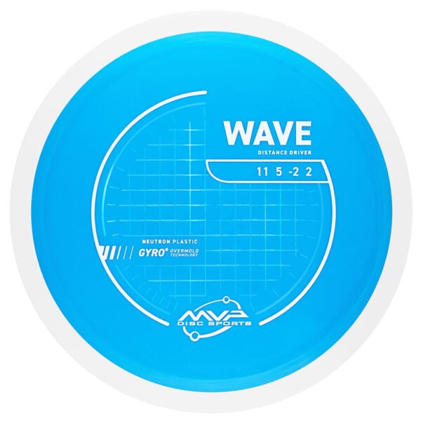 Wave disc golf distance driver in neutron plastic, 11.5g, designed for long throws and accuracy.