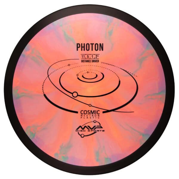 Photon Cosmic Neutron disc golf disc with distance driver design for powerful throws. Perfect for ad.
