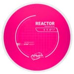 Reactor midrange disc for disc golf, featuring vibrant pink color and advanced plastic for optimal g.