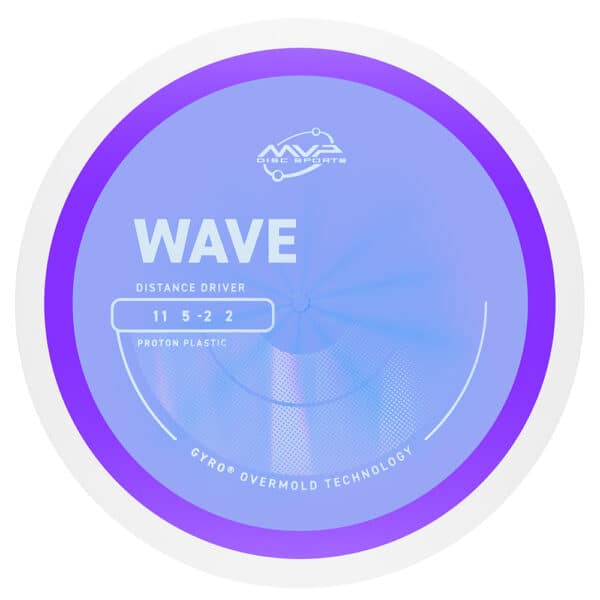 High-performance Wave disc golf distance driver with gyro overmold technology for accurate throws.