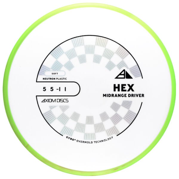 Discraft HEX midrange disc golf driver with overmold technology and neutron plastic.