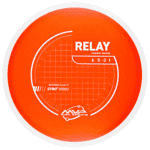 Bright orange Relay disc golf driver with Neutron plastic for long-distance throws. Perfect for comp.