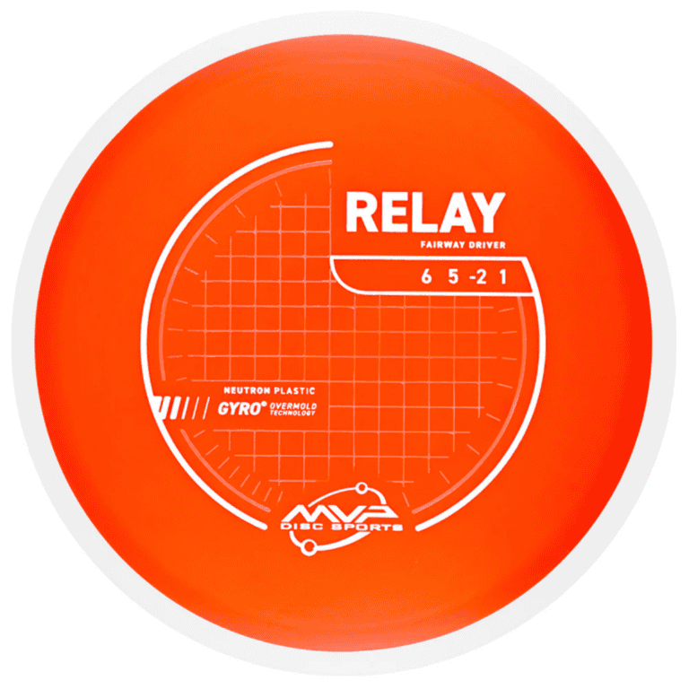 Bright orange Relay disc golf driver with Neutron plastic for long-distance throws. Perfect for comp.